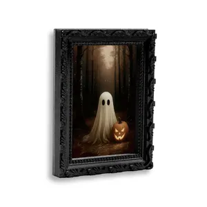 Cornice foto fantasma 3D Halloween magnete da frigo, adesivo magnetico decorativo nero.