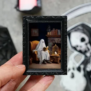 Halloween 3D fantôme magnétique réfrigérateur autocollant cadre photo gros plan détail