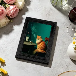 Vintage 3D Katzen Fotorahmen Kühlschrankmagnet, dekorativer Magnetaufkleber für Zuhause.