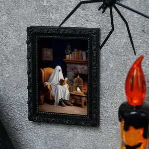 Halloween 3D fantôme magnétique cadre photo autocollant réfrigérateur décoration effrayant