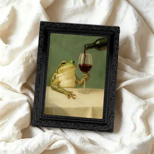 Funny frog vintage photo frame 3D magnetic fridge sticker for kitchen home decor items
