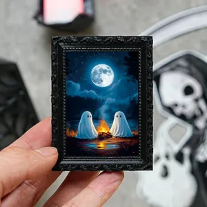 Miniatura Halloween fantasma falò magnete da frigorifero cornice foto adesivo dettaglio