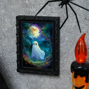 Halloween 3D ghost magnetic fridge sticker photo frame holiday memo decorative magnet for home