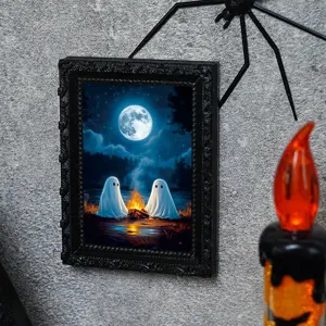 Halloween cornice foto magnetica fantasma 3D calamita frigo, decorazione festa spaventosa.