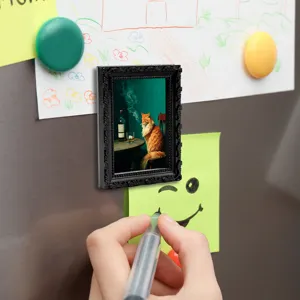 Retro 3D Katzen Kühlschrankmagnet Vintage Bilderrahmen Notiz Magnetsticker Heimdeko
