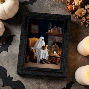 Halloween 3D fantôme cadre photo aimant de réfrigérateur, décoration magnétique effrayante.