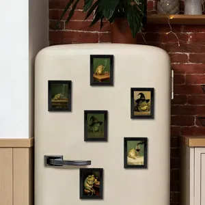 Funny frog fridge magnets retro photo frame cute 3D animal magnetic stickers for kitchen