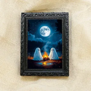 Halloween 3D fantasma falò magnete per frigorifero cornice foto decorazione dettagli