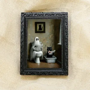 Halloween 3D fantôme magnétique autocollant de réfrigérateur cadre photo décoration effrayante