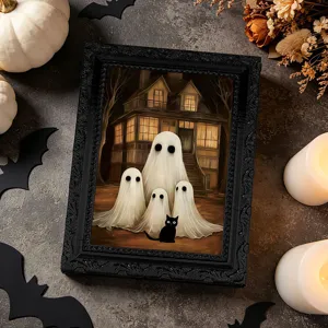 Halloween ghost photo frame fridge magnet spooky haunted house holiday home decor accessory