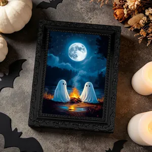 Cornice magnetica fantasma di Halloween adesivo per frigorifero vista dettagliata decoro.