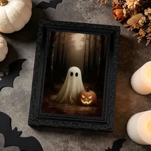 Cornice foto magnetica fantasma 3D Halloween adesivo frigo, decorazione spettrale.