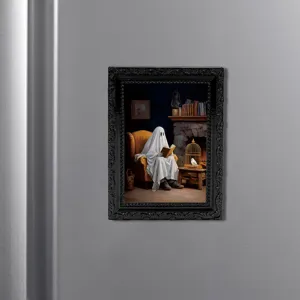 Halloween 3D Fantôme Magnétique Aimant Réfrigérateur Cadre Photo Rétro Décor Sticker