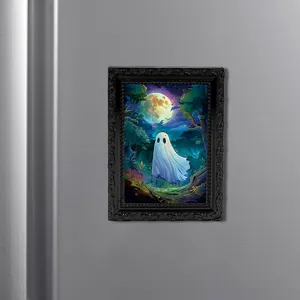 Halloween 3D Cute Ghost Fridge Magnet Decorative Photo Frame Message Note Sticker
