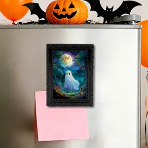 Halloween 3D ghost magnetic fridge magnet photo frame spooky holiday memo note sticker decor