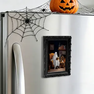 Halloween 3D fantôme cadre photo aimant autocollant de réfrigérateur, décor effrayant.