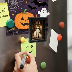 Halloween 3D ghost fridge magnet gothic mini photo frame spooky home kitchen decoration item