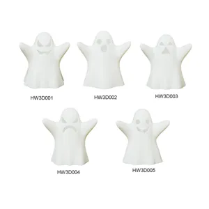 Halloween LED ghost night light set, cute white spooky party hanging decoration ornaments.