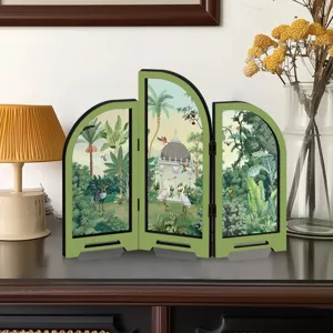 Miniature acrylic folding screen tabletop decoration, featuring details for home desk decor.