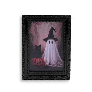 Halloween 3D fantôme aimant de réfrigérateur cadre photo décoratif autocollant mémo