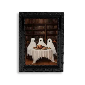 Halloween Stereo Ghost Magnetic Fridge Sticker Retro Photo Frame Cute Cartoon Decorative Message Note Magnet