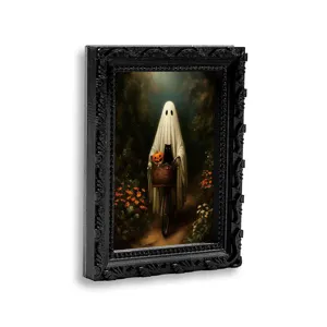Halloween 3D fantasma magnetico adesivo da frigorifero cornice per foto nero vintage