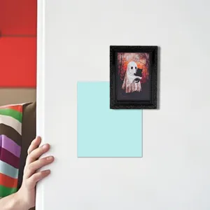 Halloween 3D ghost magnetic fridge sticker photo frame, spooky party decor memo magnet.