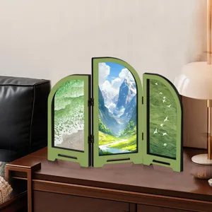Mini creative desktop folding screen acrylic decorative landscape ornament for home decor