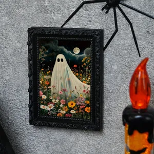Halloween ghost magnetic picture frame fridge magnet spooky holiday home decor 3D wall art