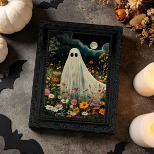 Halloween 3D ghost magnetic photo frame fridge sticker cute holiday decorative memo magnet.