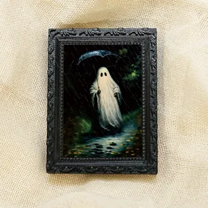Halloween ghost magnetic fridge photo frame, spooky umbrella art decor stickers.
