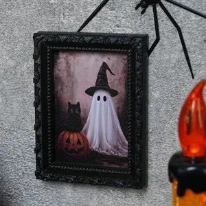 Halloween 3D fantome aimant refrigerateur cadre photo noir vintage deco fete memo