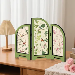 Chinese style mini folding screen desktop decoration ornament for home and office decor gift