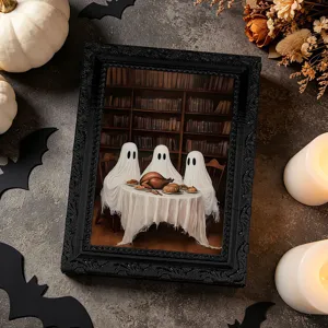 Halloween 3D Ghost Refrigerator Magnet Photo Frame Spooky Festival Memo Magnetic Sticker