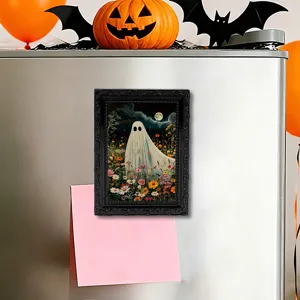 Halloween ghost refrigerator magnet photo frame, decorative magnetic sticker for home kitchen.