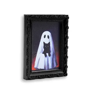 Halloween 3D fantôme aimant de réfrigérateur cadre photo design sculpté noir.