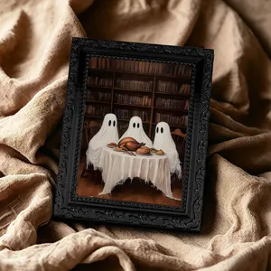 Halloween 3D ghost magnetic photo frame fridge sticker spooky holiday home decor detail