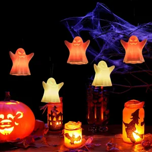 Halloween hanging LED ghost lights decorative party props luminous ghost lamp decor