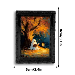 Halloween 3D Ghost Fridge Magnet Decorative Photo Frame Spooky Party Home Decor