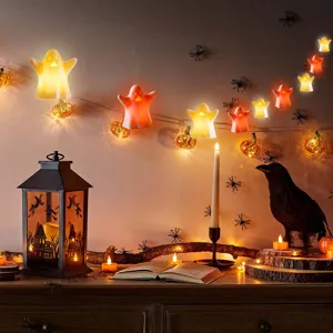 Halloween hanging LED lights ghost string lights party glowing decorative lamp indoor decor details
