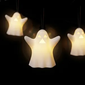 Halloween hanging ghost LED string light party glowing decoration pendant detail view