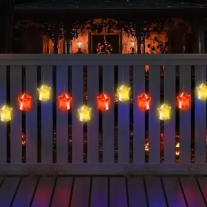 Halloween hanging LED ghost lights, glowing ghost string lights for party holiday decor.