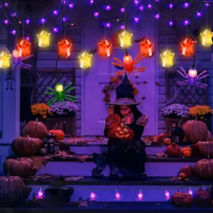 Halloween hanging LED lights spooky ghost spider string lights for party decoration