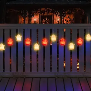 Halloween LED hanging ghost string lights for scary outdoor holiday party decorations.