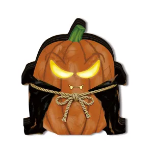 Halloween wooden glowing pumpkin ornament retro table decoration for party decor