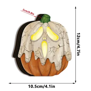 Halloween wooden light-up pumpkin ghost tabletop decoration vintage festival ornament item