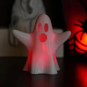 Halloween leuchtender Geist Nachtlicht Tisch-Deko, süßer weißer Geist mit roter LED.