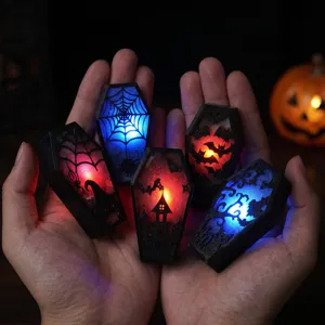 Halloween LED Coffin Lights Glow Party Hanging Decorations Spooky Props Set for Festivals