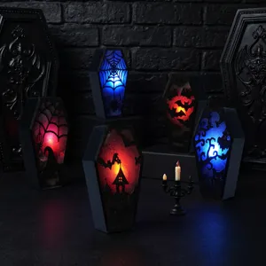 Halloween coffin LED light glowing tombstone festival party decoration ornament pendant
