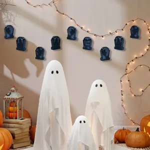 Halloween hanging LED tombstone light party decor props spooky festival ornaments